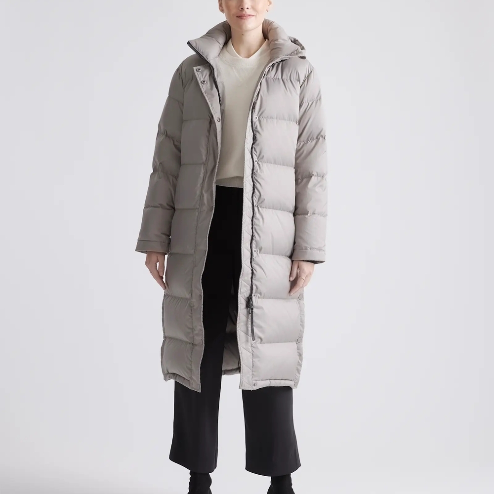Quince Responsible Down Long Puffer Jacket Stone taupe Medium